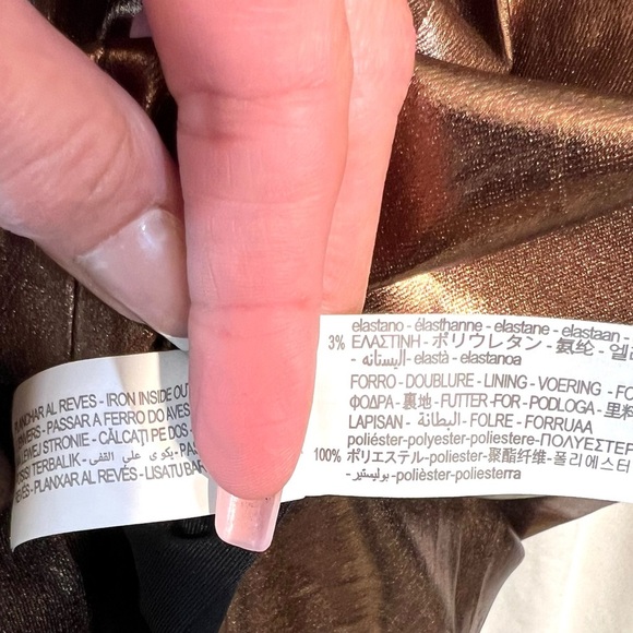 🤎❤️‍🔥Zara Metallic Bronze STUNNING Halterneck Midi Dress🤎❤️‍🔥SZ XS-NWT - Picture 15 of 16
